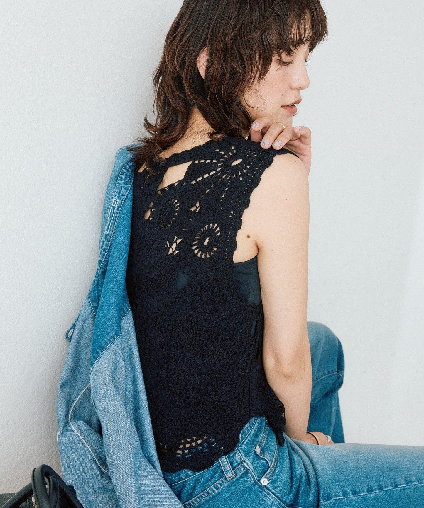 造型感刺繡馬甲（款）