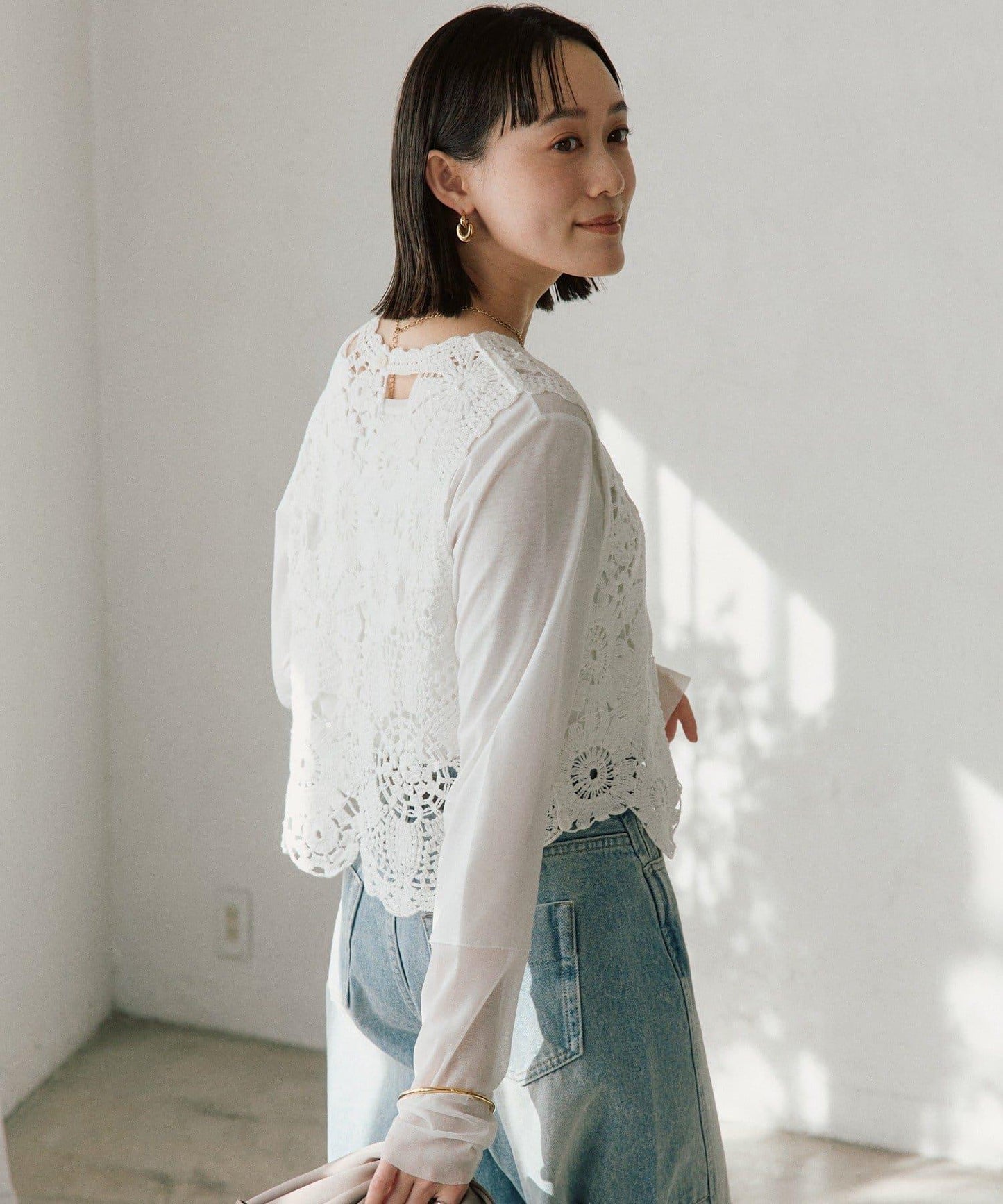 造型感刺繡馬甲（款）