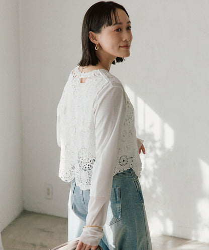 造型感刺繡馬甲（款）