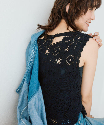 造型感刺繡馬甲（款）