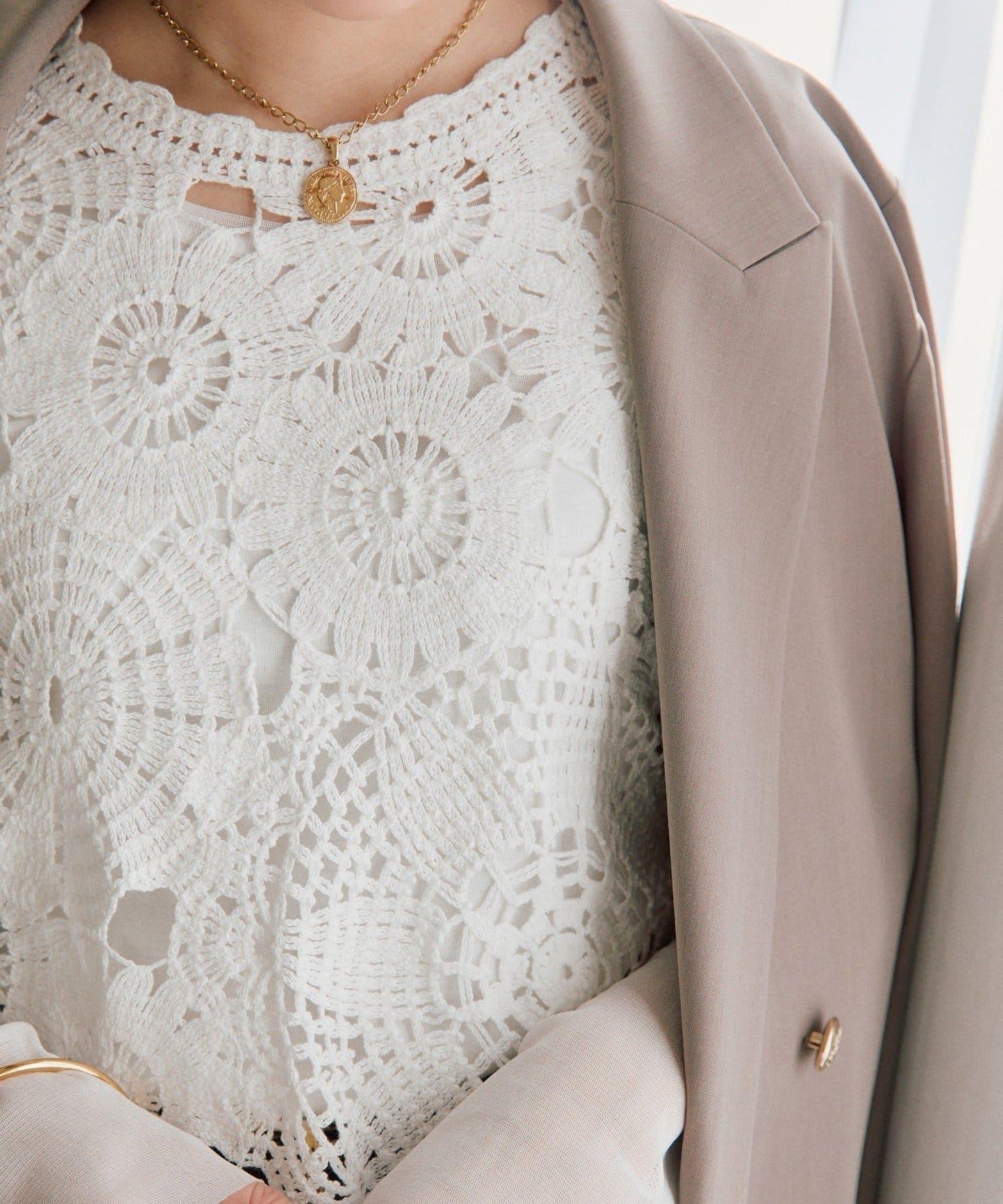 造型感刺繡馬甲（款）