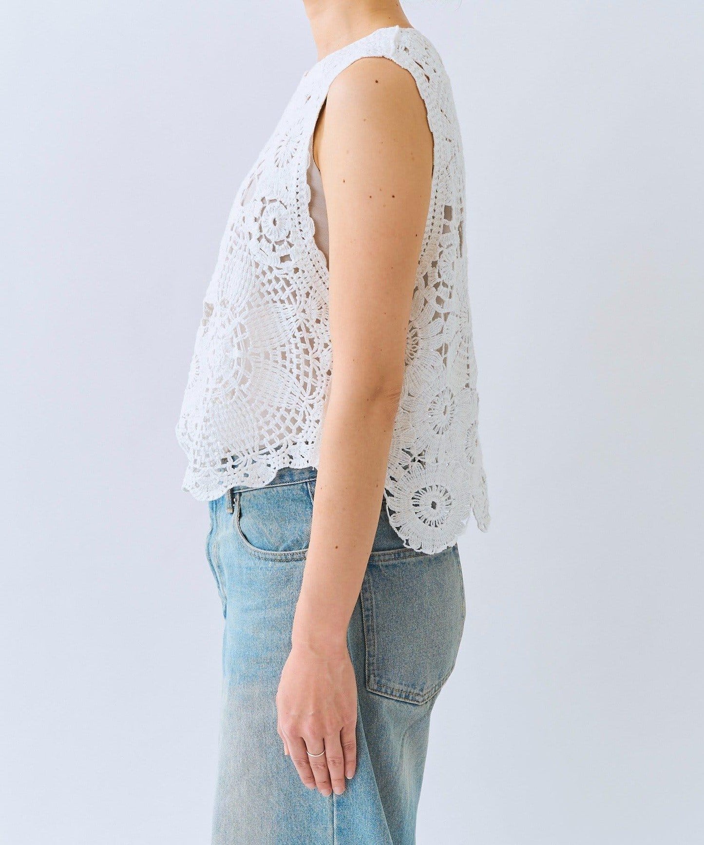 造型感刺繡馬甲（款）