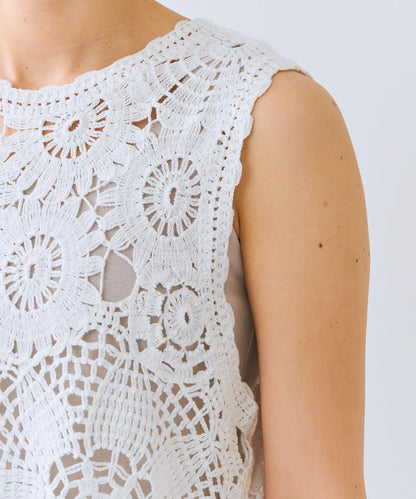 造型感刺繡馬甲（款）