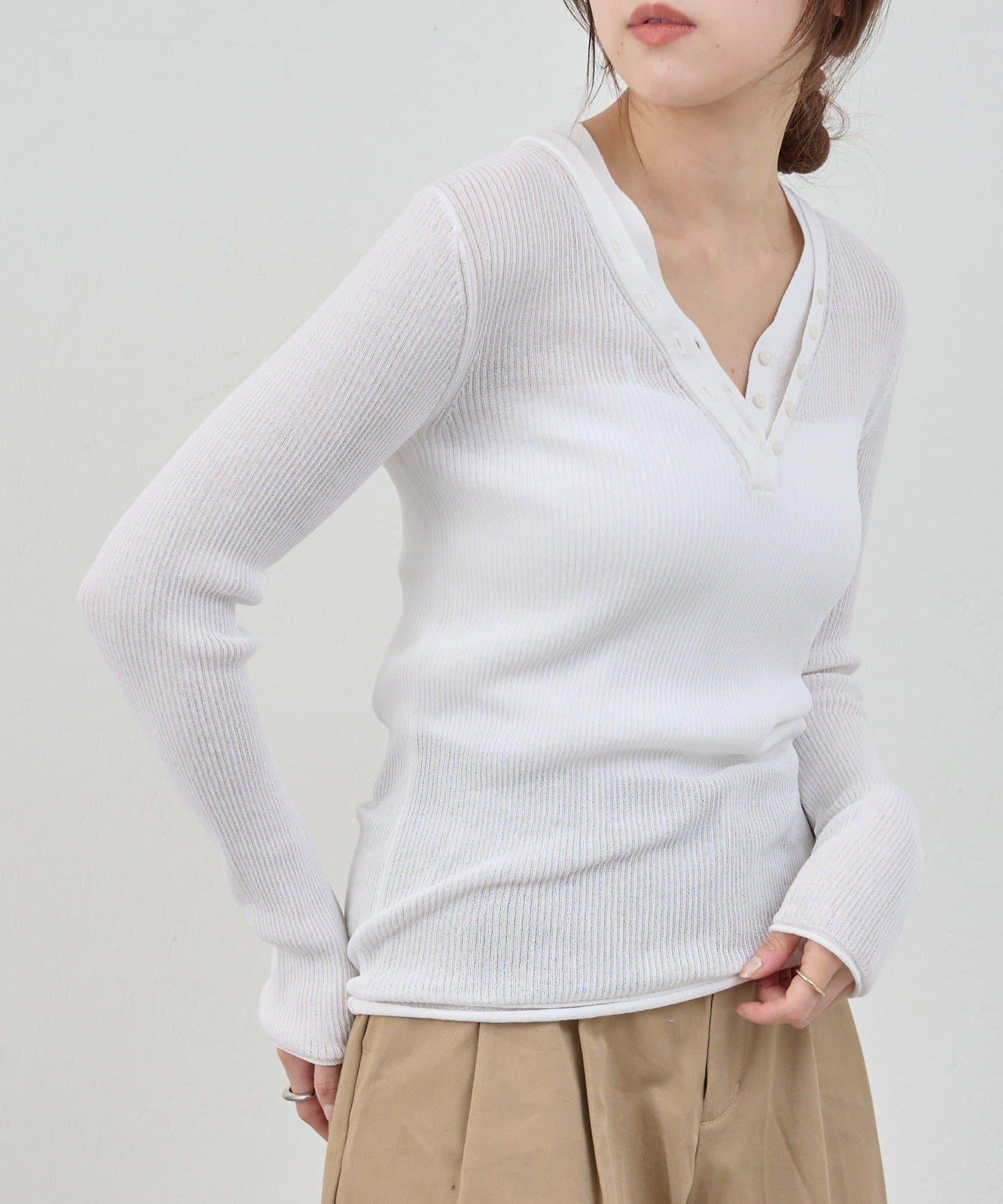 亨利領層次感針織上衣