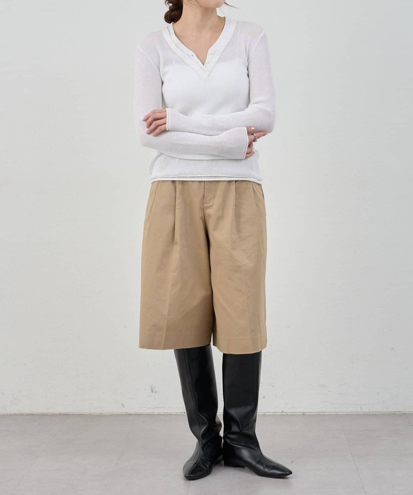 亨利領層次感針織上衣