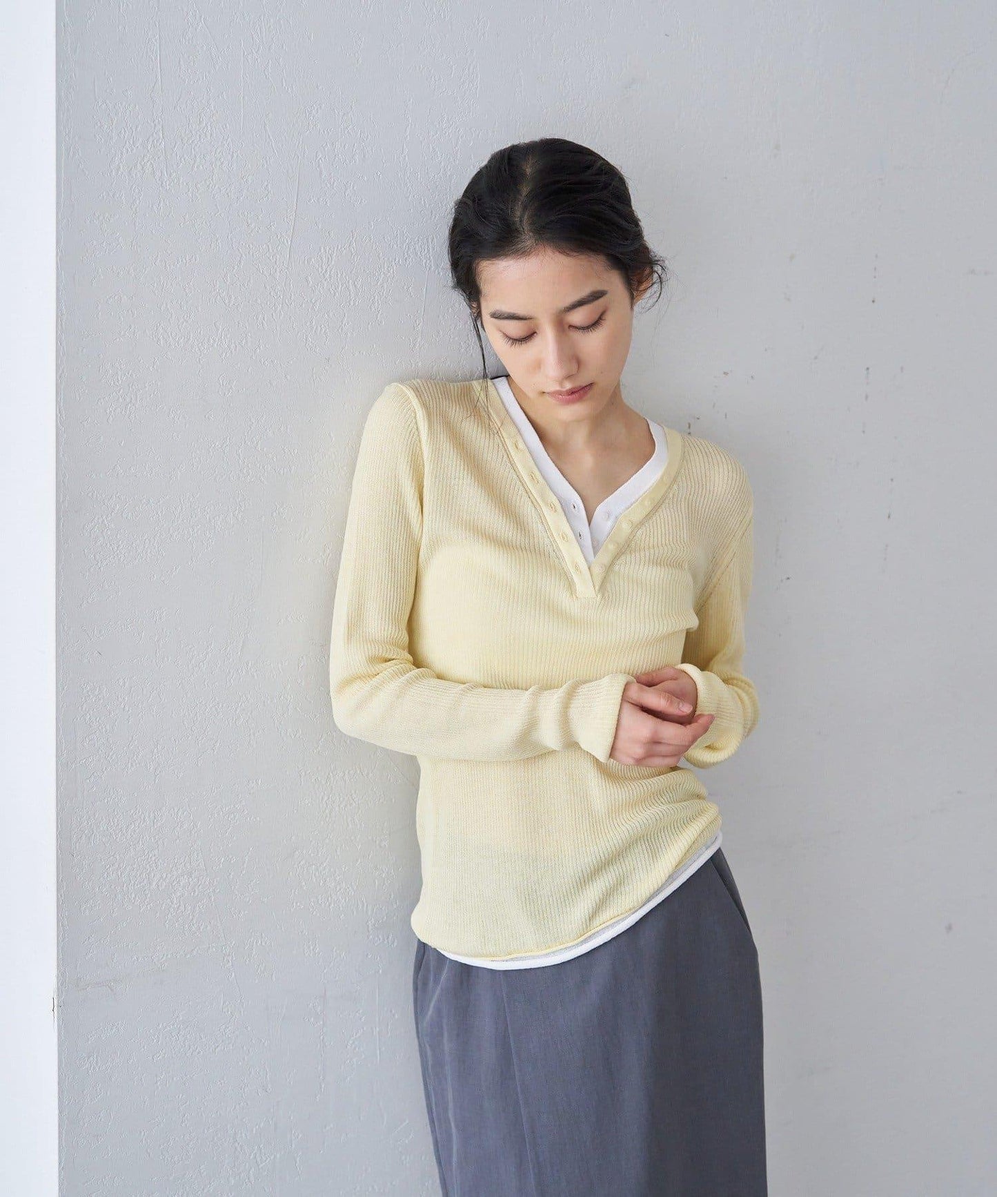 亨利領層次感針織上衣