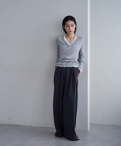 亨利領層次感針織上衣