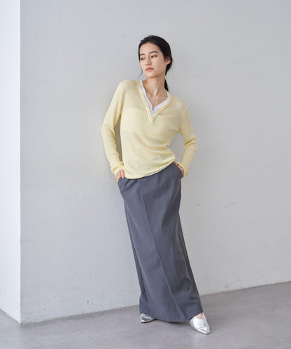 亨利領層次感針織上衣