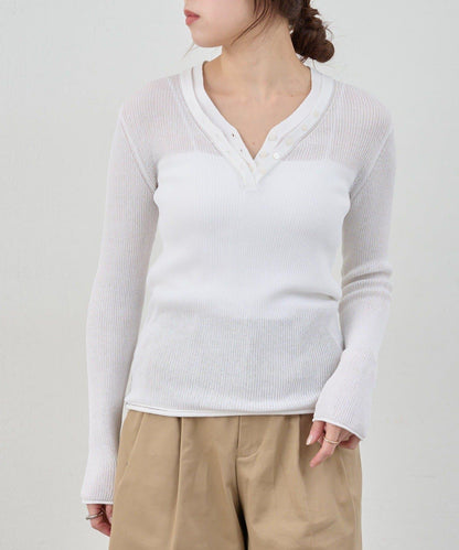 亨利領層次感針織上衣