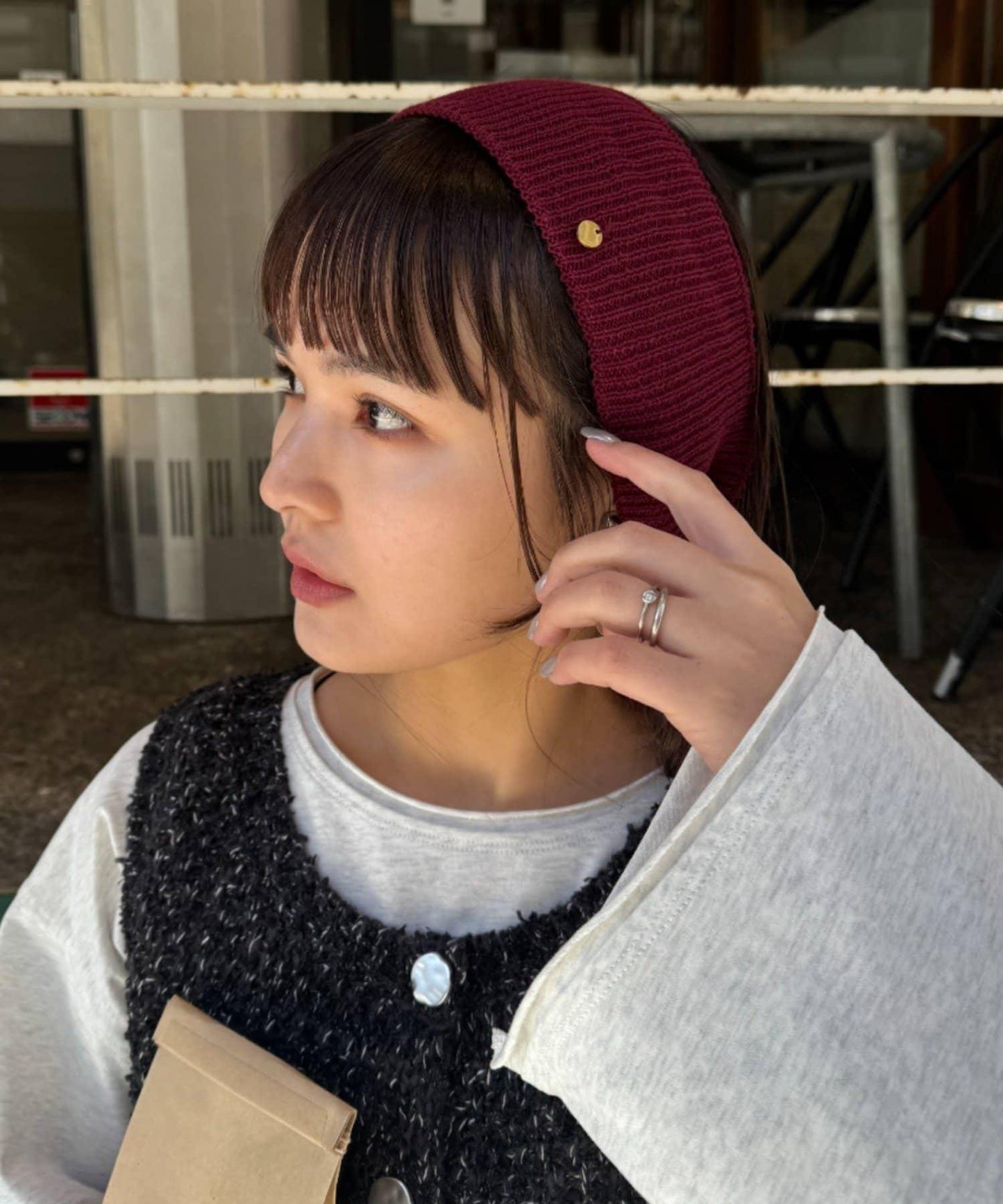 羅紋帶飾片髮帶