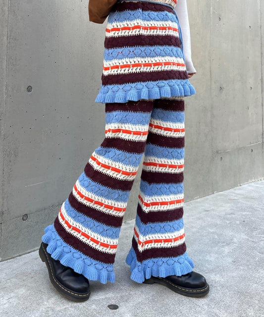 HELLO.SANFRANCISCO 鏤空條紋 針織褲