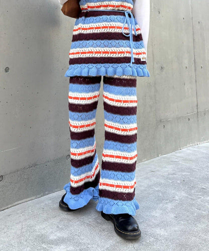 HELLO.SANFRANCISCO 鏤空條紋 針織褲