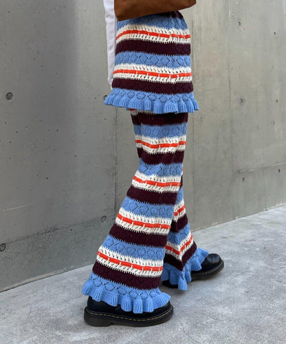 HELLO.SANFRANCISCO 鏤空條紋 針織褲