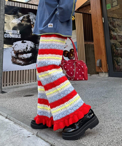 HELLO.SANFRANCISCO 鏤空條紋 針織褲