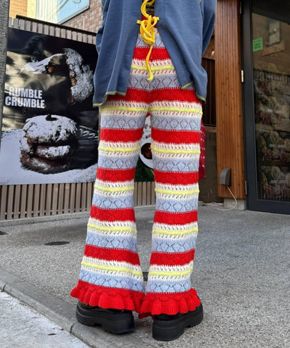 HELLO.SANFRANCISCO 鏤空條紋 針織褲