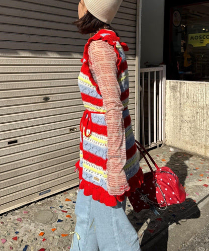 HELLO.SANFRANCISCO 鏤空條紋針織長款上衣