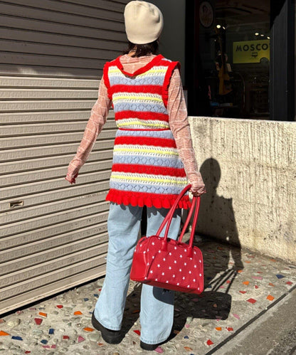 HELLO.SANFRANCISCO 鏤空條紋針織長款上衣