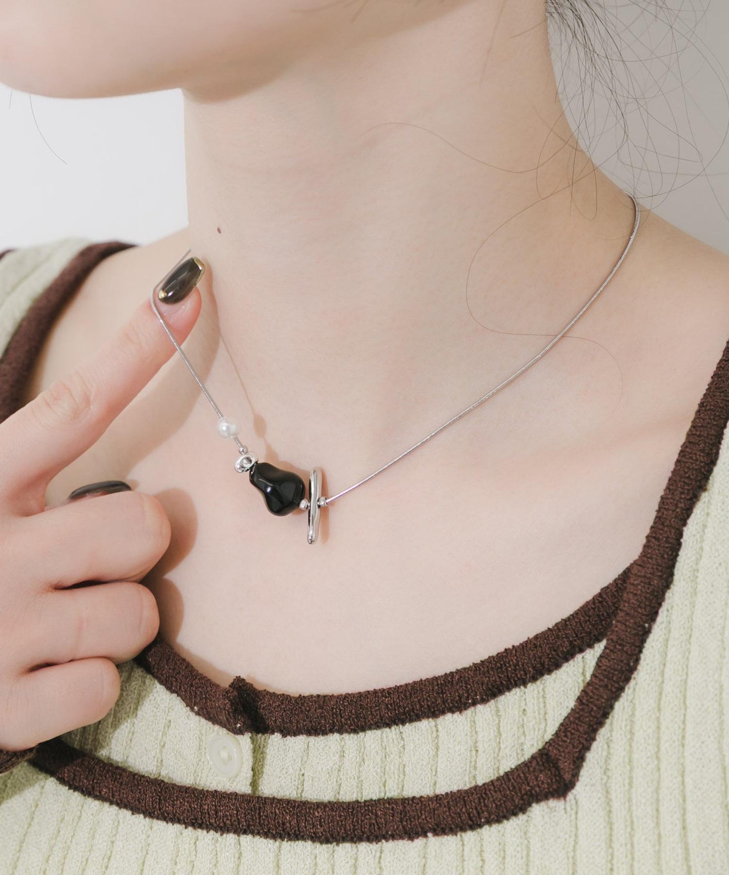 圖案吊墜滑動可調節項鍊