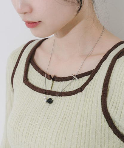 圖案吊墜滑動可調節項鍊