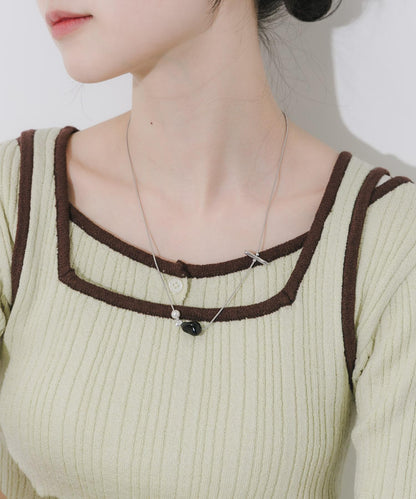 圖案吊墜滑動可調節項鍊