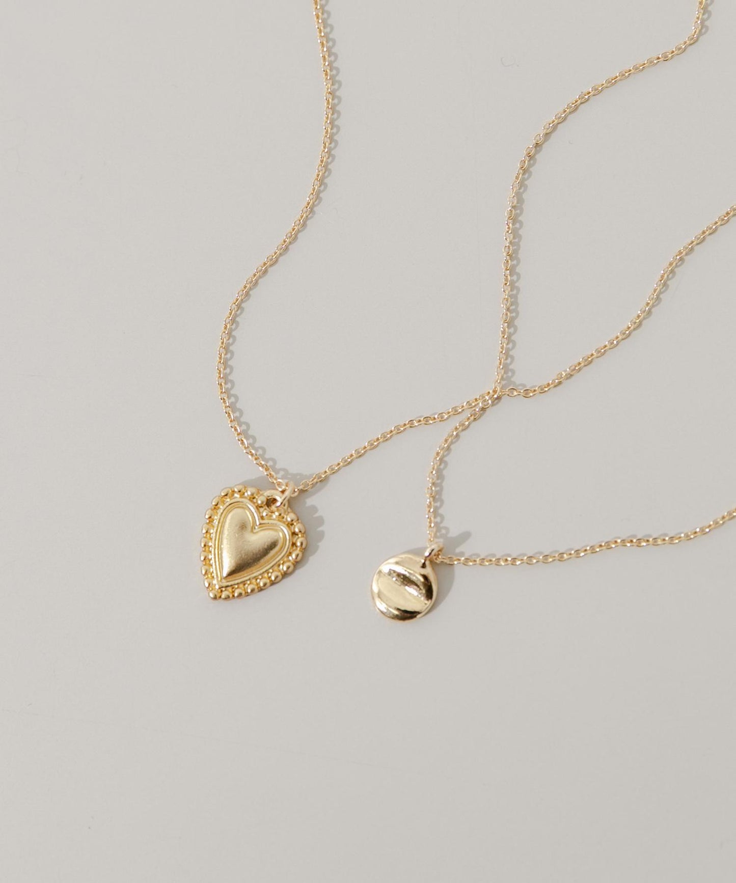 心形金屬飾兩件套項鍊