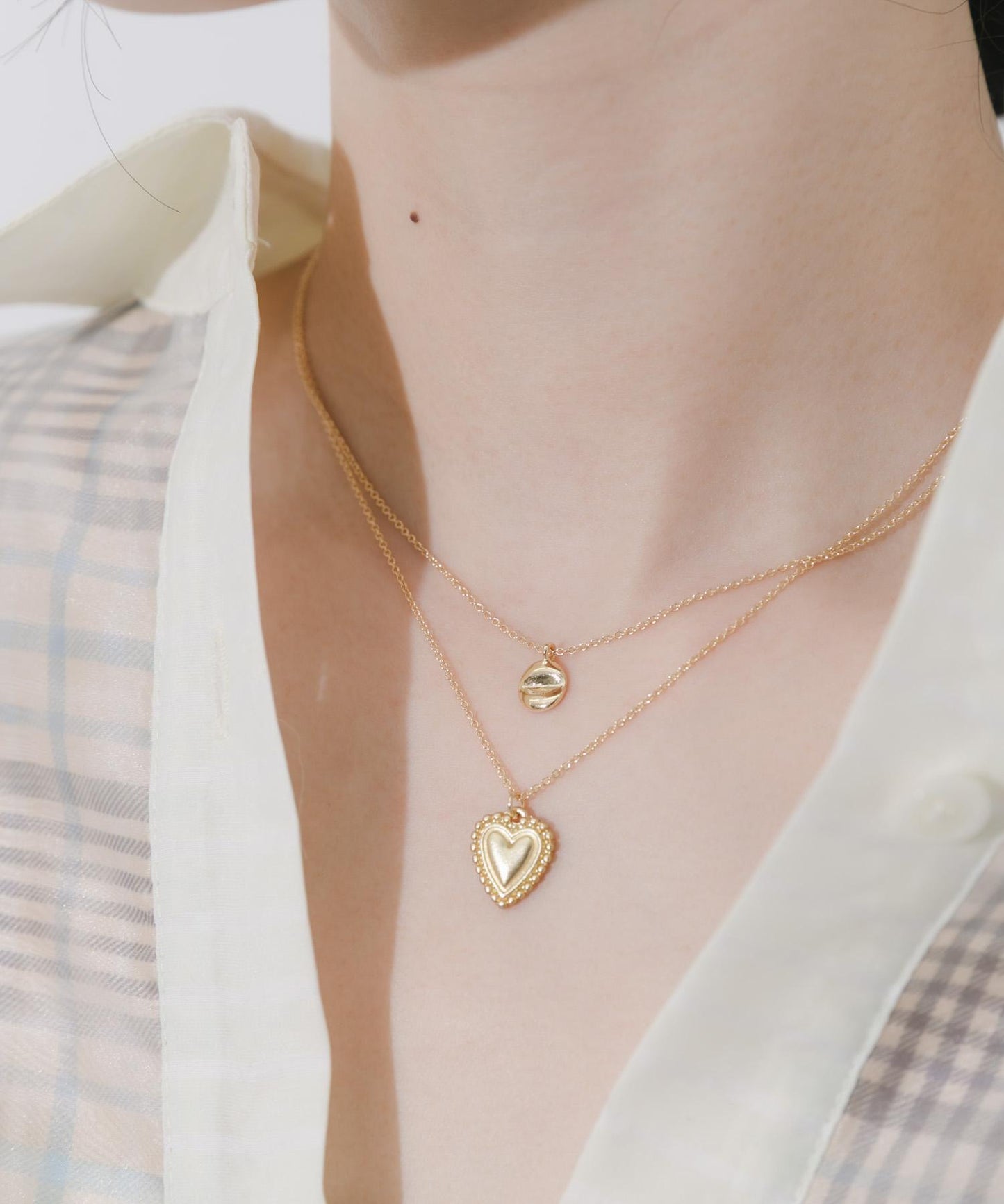 心形金屬飾兩件套項鍊