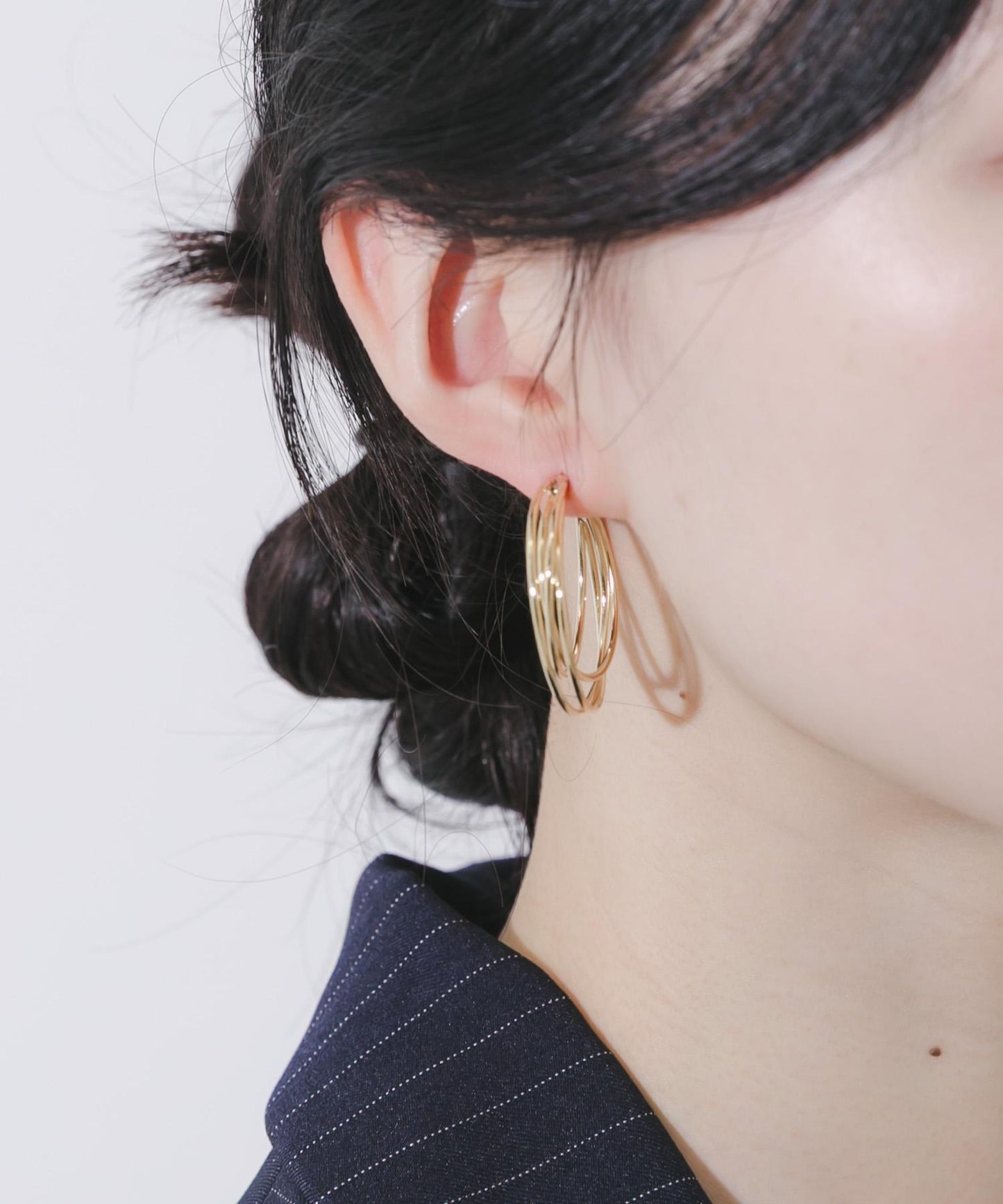疊層圓環設計耳環