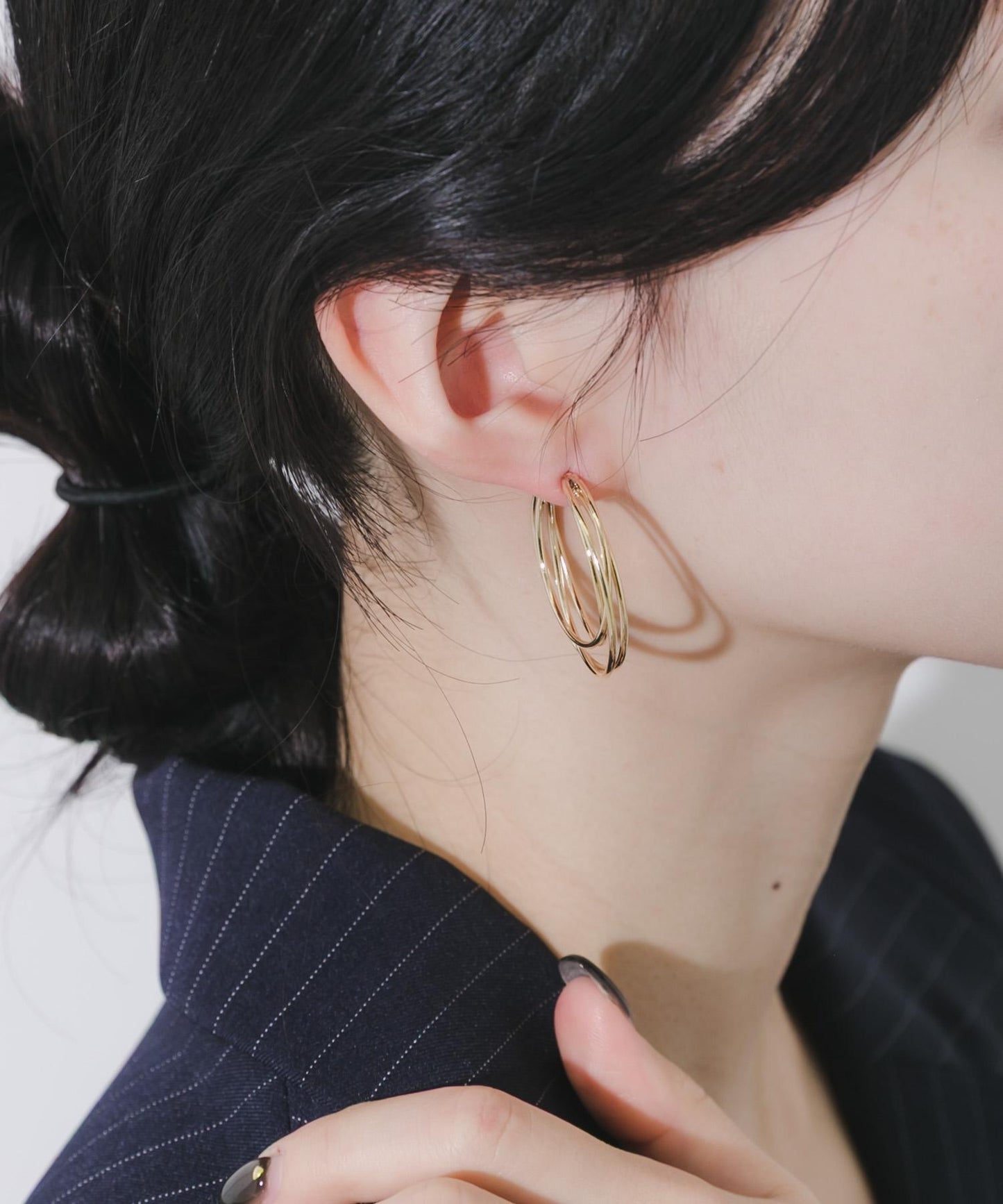 疊層圓環設計耳環