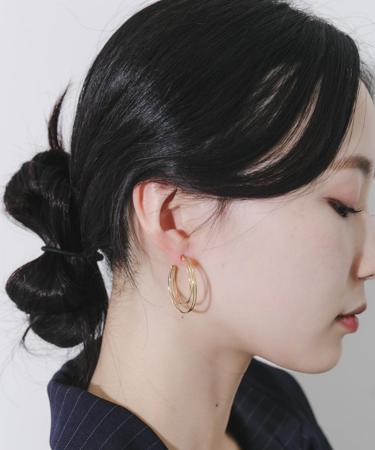 疊層圓環設計耳環