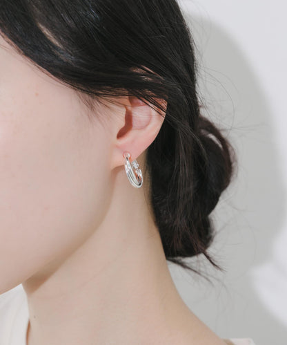 雙線條圈式 耳環