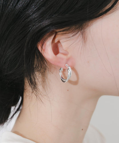 雙線條圈式 耳環