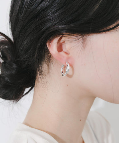 雙線條圈式 耳環