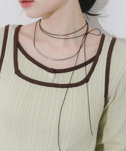 金屬長繩項圈