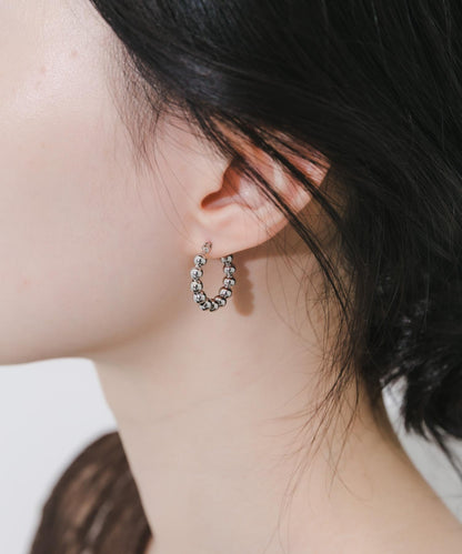 金屬圓珠圈式耳環