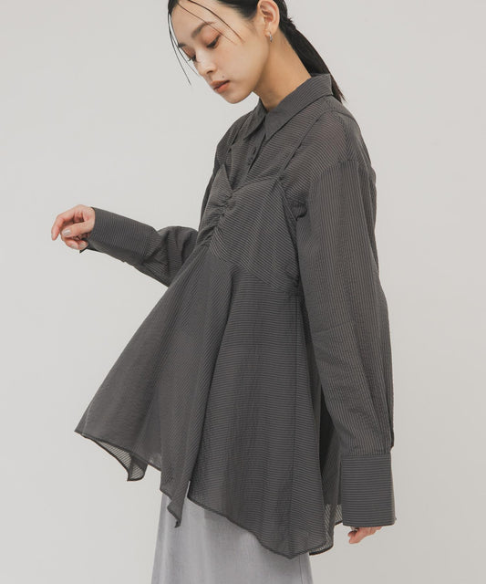 不規則下襬 胸衣套裝 襯衫