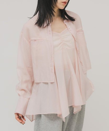 不規則下襬 胸衣套裝 襯衫