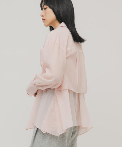 不規則下襬 胸衣套裝 襯衫