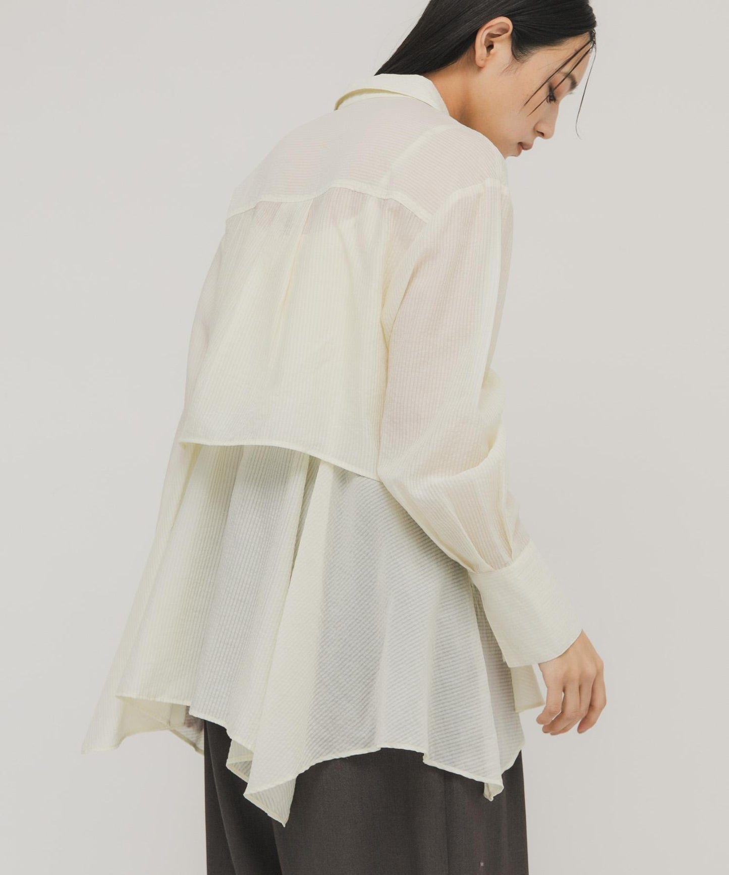 不規則下襬 胸衣套裝 襯衫