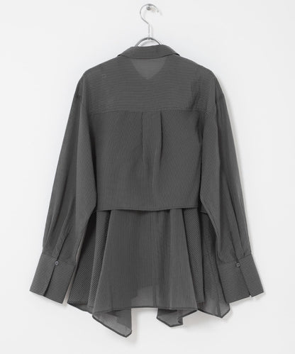 不規則下襬 胸衣套裝 襯衫