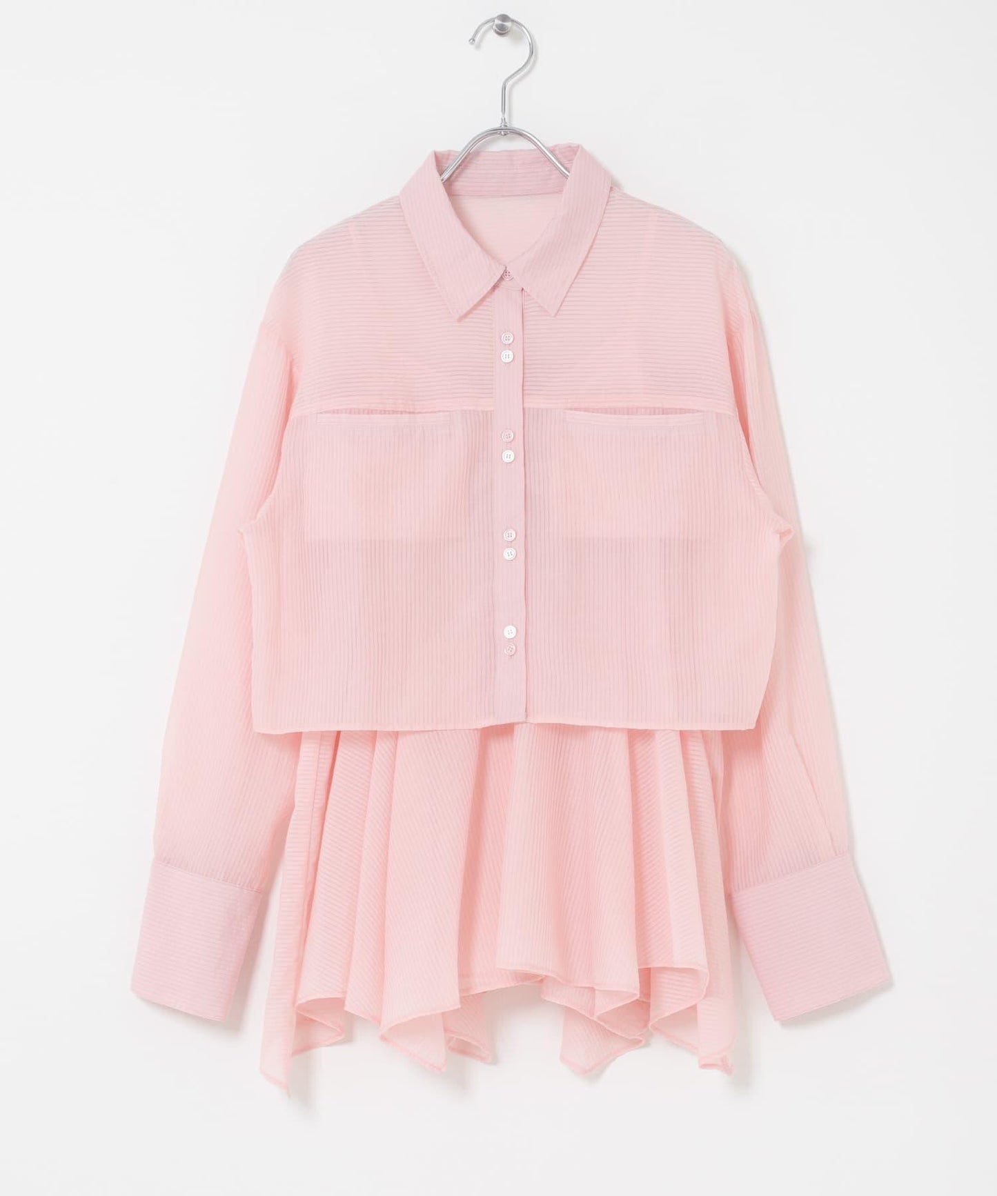 不規則下襬 胸衣套裝 襯衫