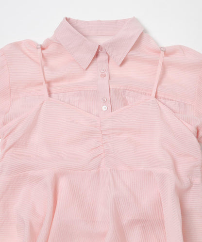 不規則下襬 胸衣套裝 襯衫