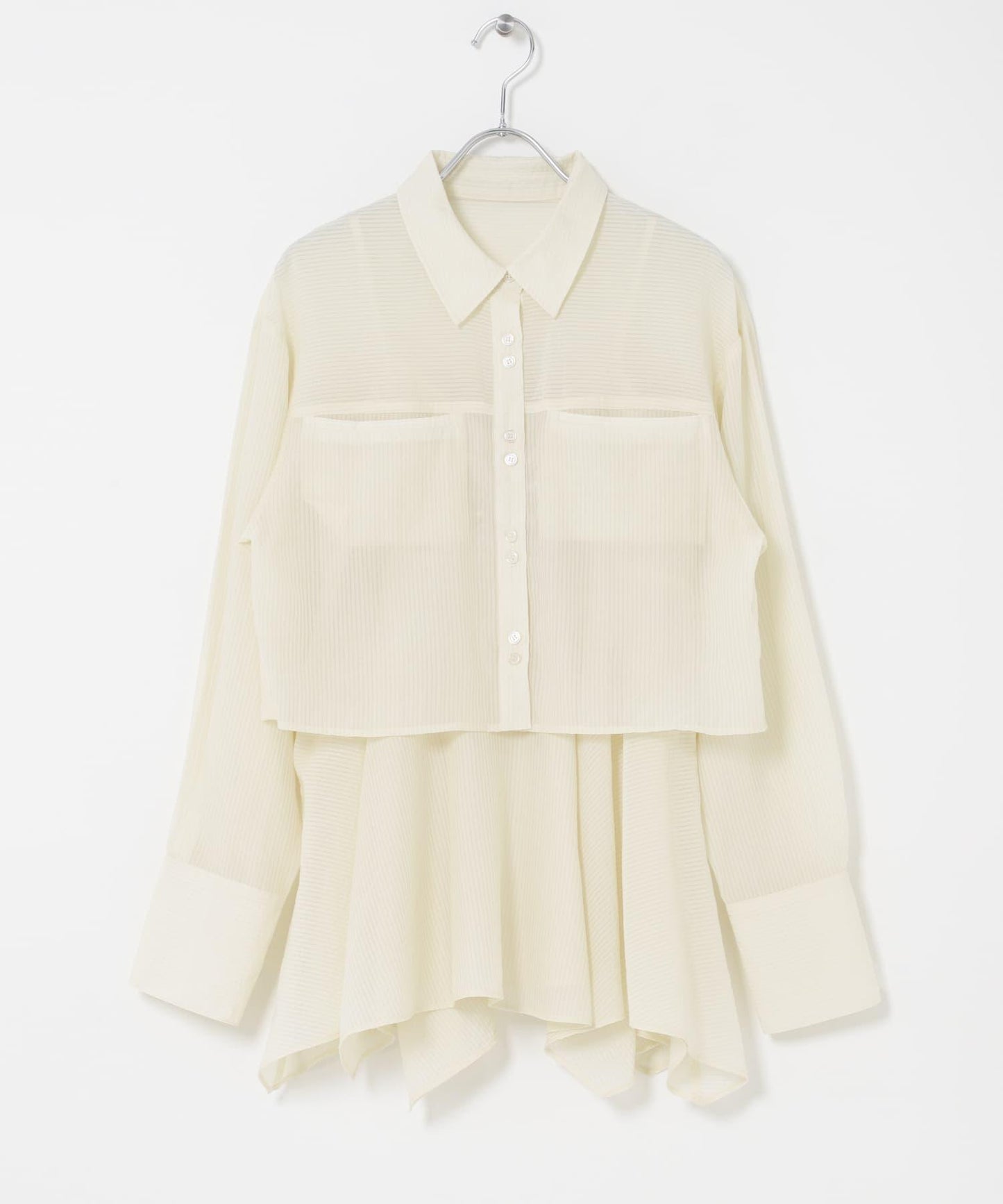 不規則下襬 胸衣套裝 襯衫