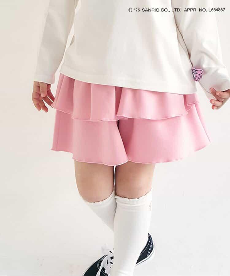 荷葉邊設計 彈力針織 裙褲