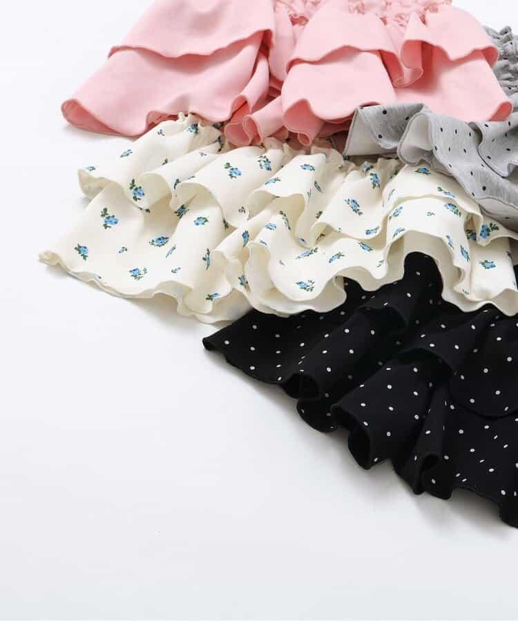 荷葉邊設計 彈力針織 裙褲