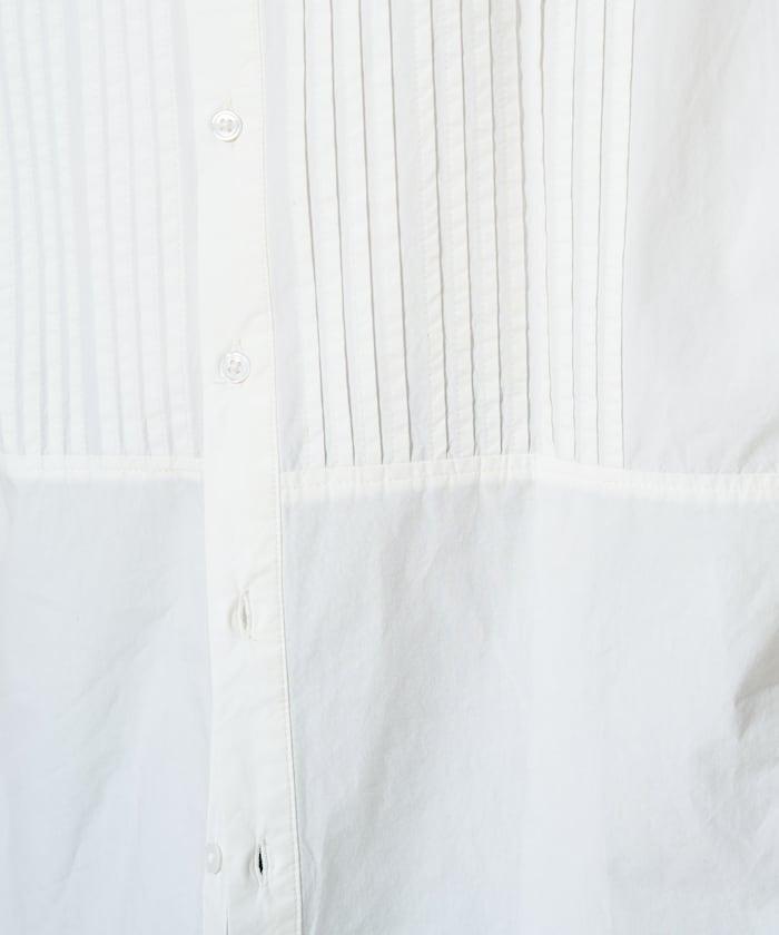 打褶寬鬆紐扣長袖襯衫