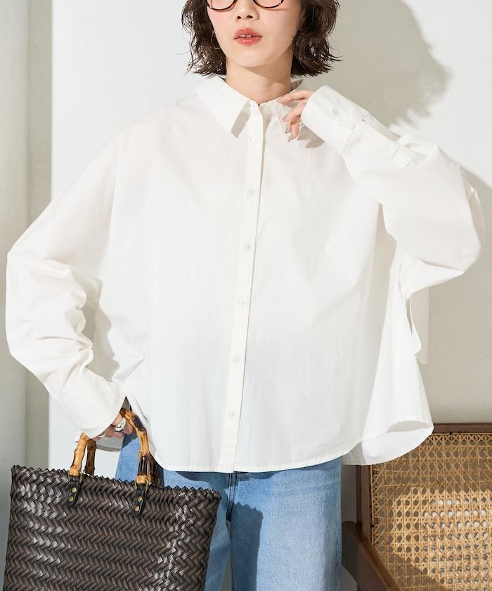 後荷葉邊 短款長袖 襯衫
