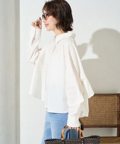後荷葉邊 短款長袖 襯衫