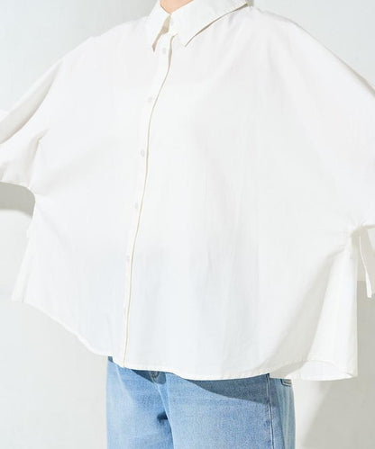 後荷葉邊 短款長袖 襯衫