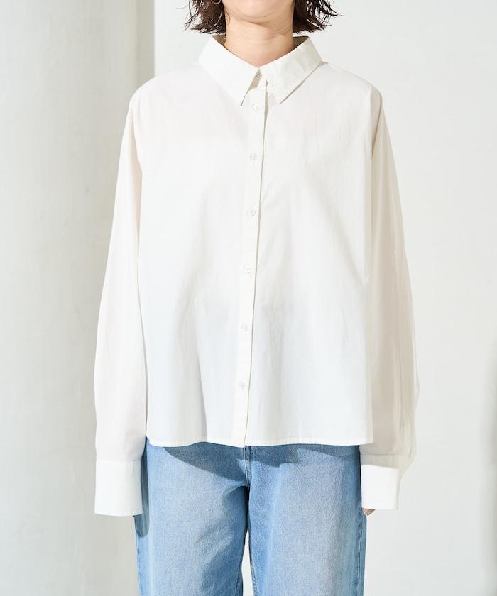 後荷葉邊 短款長袖 襯衫