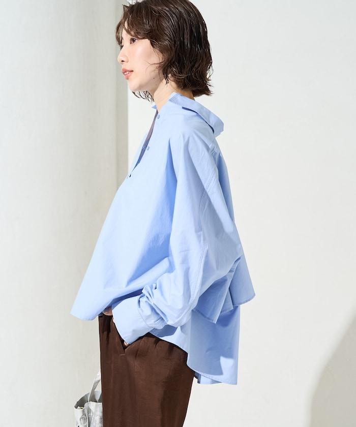 後荷葉邊 短款長袖 襯衫